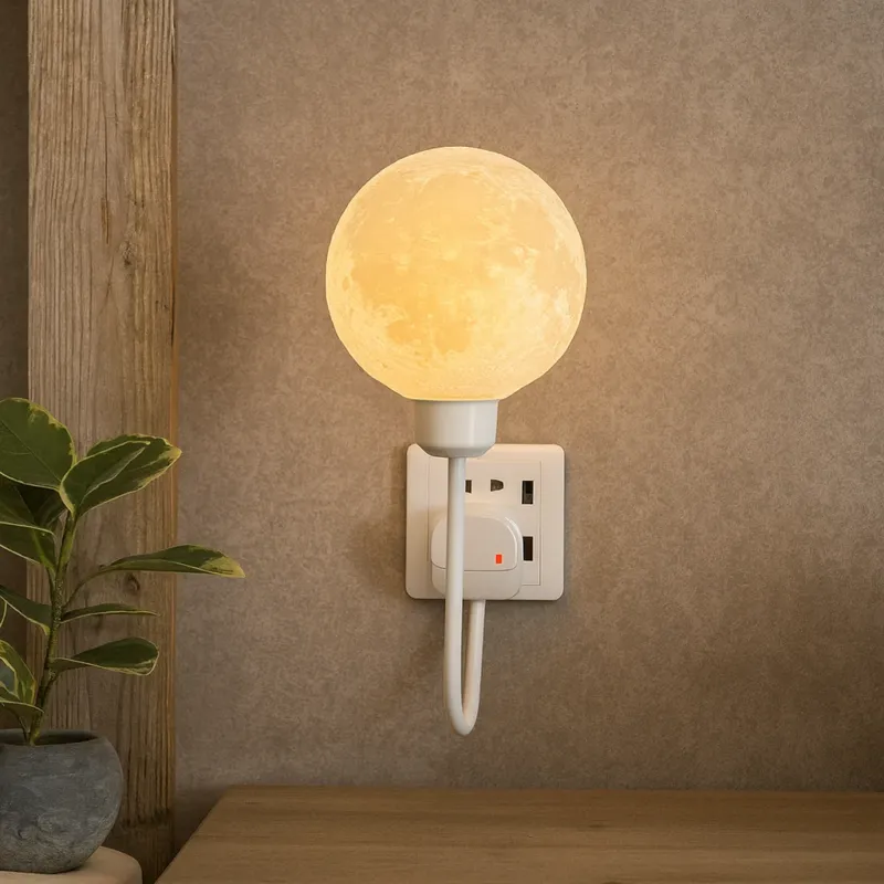 Modern Moon Wall Light Plug-in LED Night Lamp - Product showcase