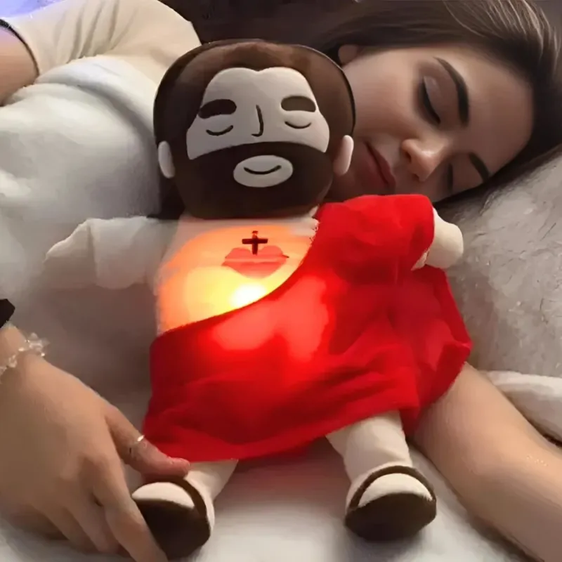Interactive Breathing Plush Toy Religious Sleep Aid with Light and Music - Detailed view
