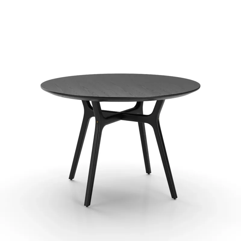 Rén Esstisch Ø110 cm, schwarz bemalte Eiche von Stellar Works