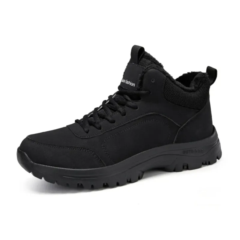 Waterproof Winter Boots Men Black Plush Lined Ankle High - Product example