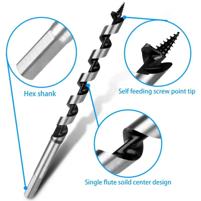 Professional Wood Drill Bit Extended Hex Shank Design - Product showcase