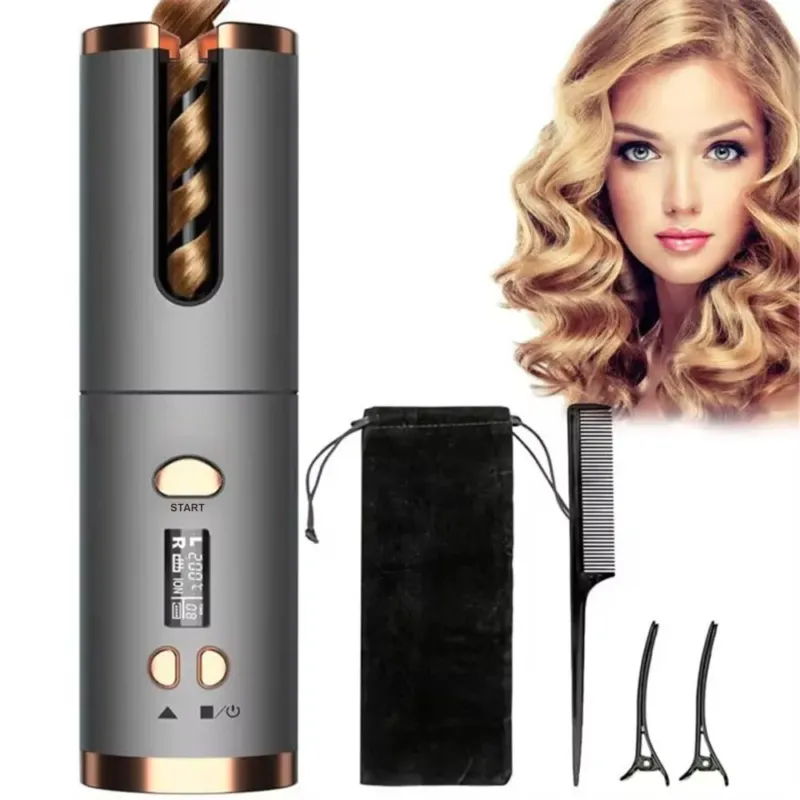 Automatic Hair Curler LED Display Cordless Styler - Product showcase