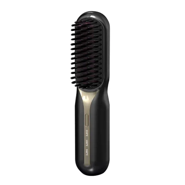 Ceramic Hair Straightening Brush Cordless 3-Temperature Design - Product showcase