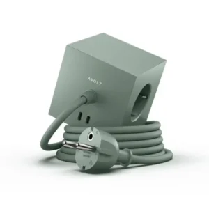 Square 1 Steckdosenleiste mit USB-C, oak green von Avolt
