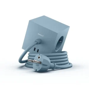 Square 1 Steckdosenleiste mit USB-C, shark blue von Avolt