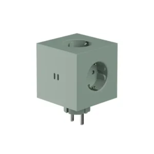 Square 2 Steckdose mit USB, grün von Avolt