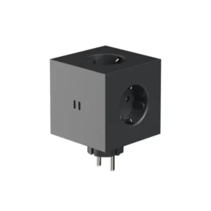 Square 2 Steckdose mit USB, Schwarz von Avolt