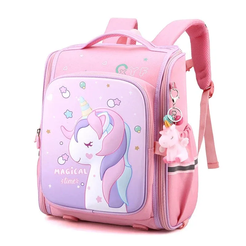 Kids Unicorn Backpack Full-Open Design With Pastel Print - Product showcase