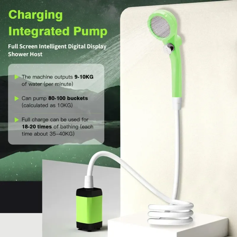 Portable Digital Shower Pump Smart Battery-Powered Camping System - Product showcase