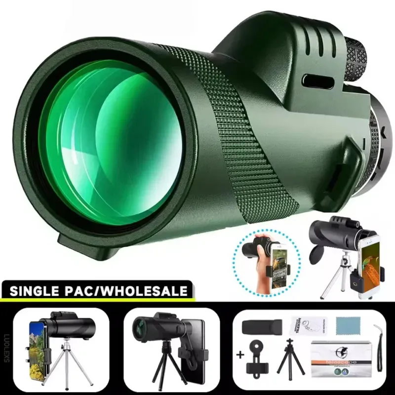 Professional Monocular Telescope 80x Magnification BAK4 Prism - Product showcase