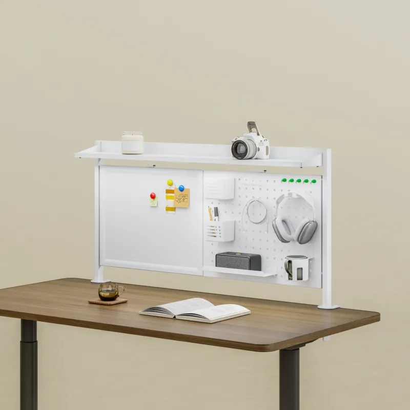 Schreibtisch-Organizer Virvik zum Anklemmen 117x73 cm Stahl [en.casa]