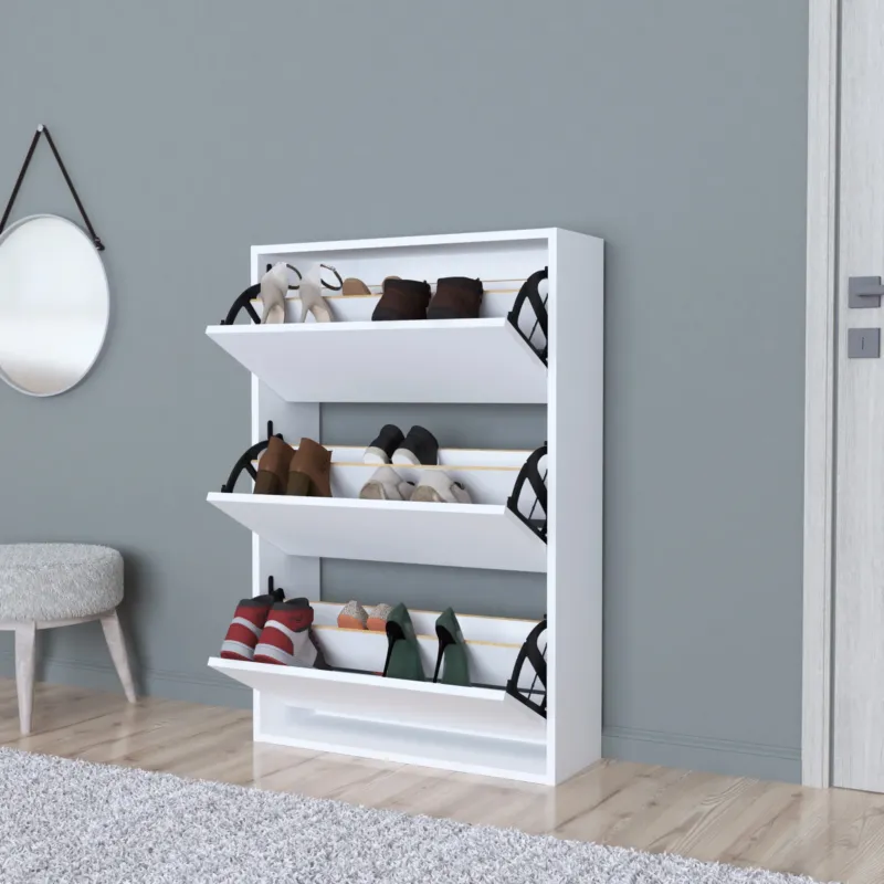 Schuhschrank Aurskog 110x73,5x24cm versch. Farben [en.casa] - premiumXL