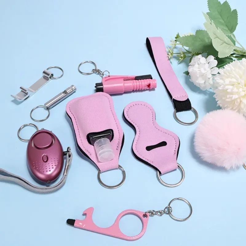 Personal Safety Keychain Set Multi-Tool Protection Kit With Alarm - Detailed view