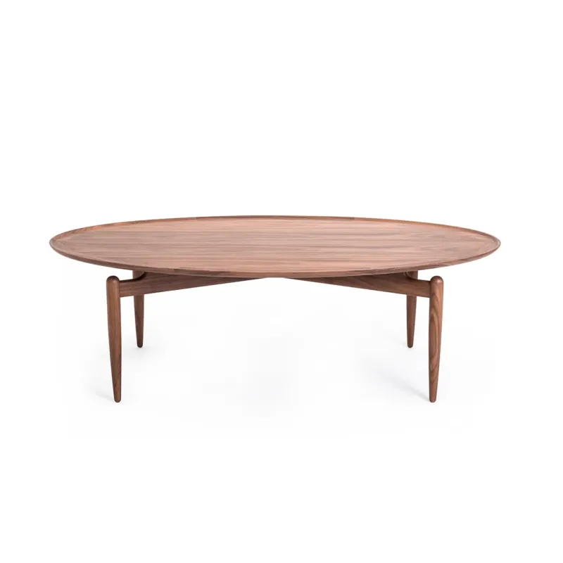 Slow Oval Couchtisch, Walnuss von Stellar Works