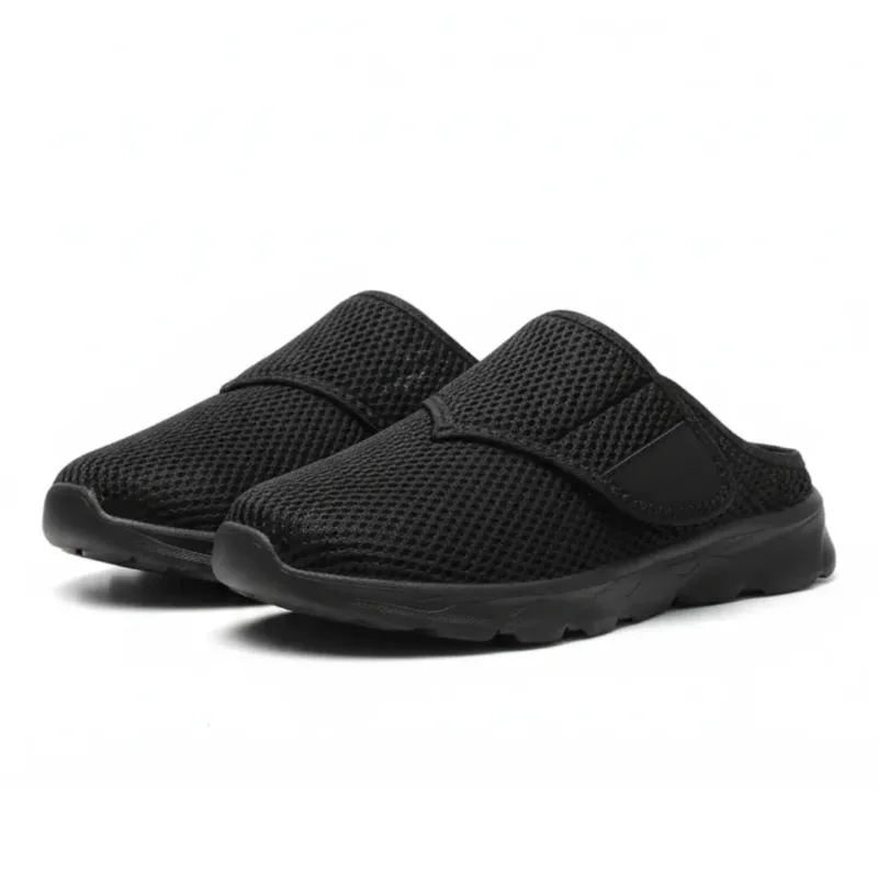 Womens Adjustable Mesh Slippers Velcro Closure For Sensitive Feet - Product showcase