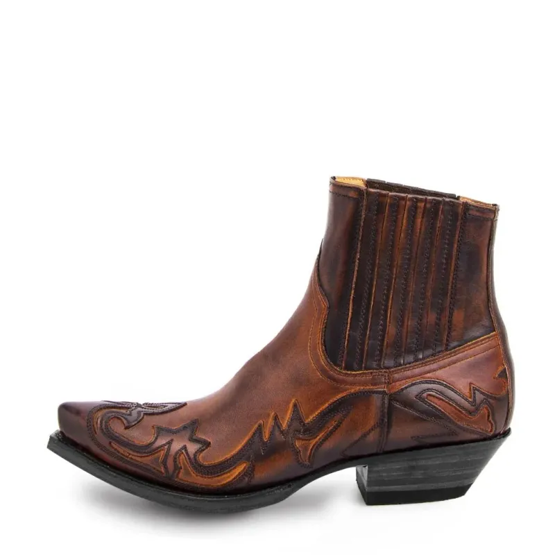 Western Leather Boots Classic Embroidered Design - Detailed view