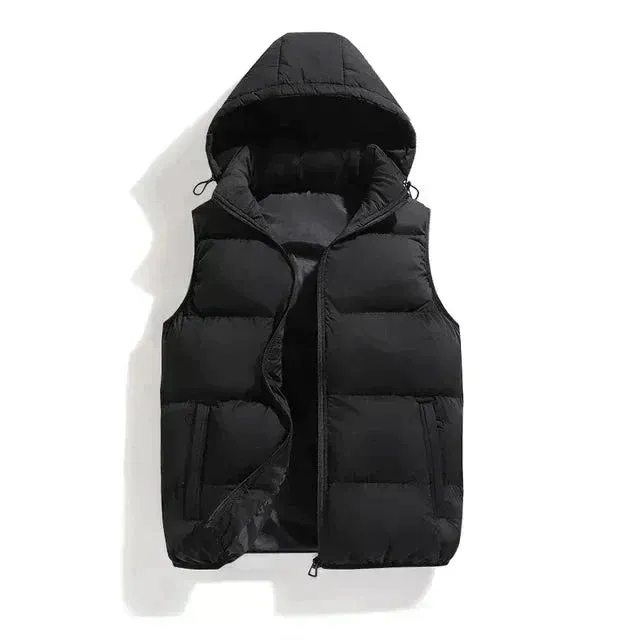 Winter Puffer Vest Hooded Quilted Design - Detailed view