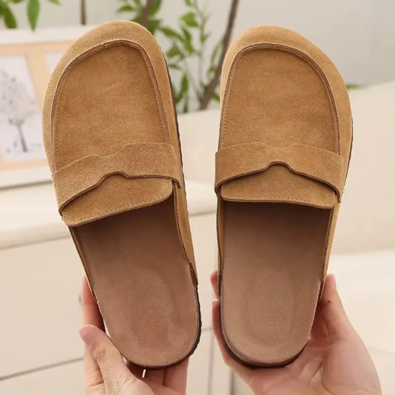 Womens Suede Clogs Cork Sole Slip-On Mules - Product detail 4