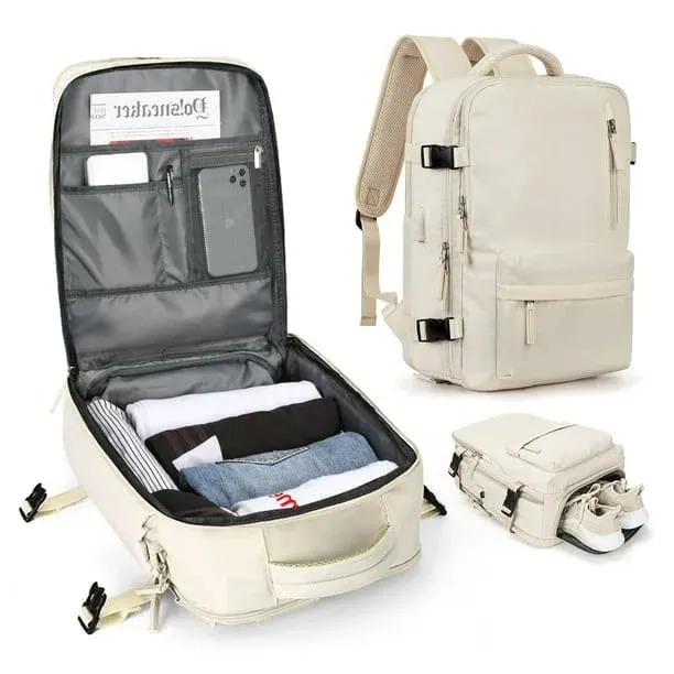 Womens Travel Backpack 35L Water-Repellent with USB Charging Port - Product showcase