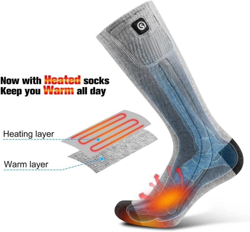 Rechargeable Heated Socks Premium Battery Powered Winter Warmth - Detailed view
