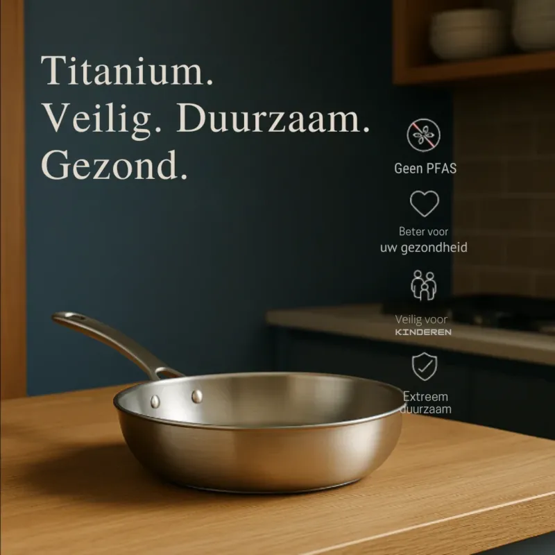 Titanium Hammered Pan Set PFAS-Free Non-Stick Cookware with Matching Utensils - Product detail 4