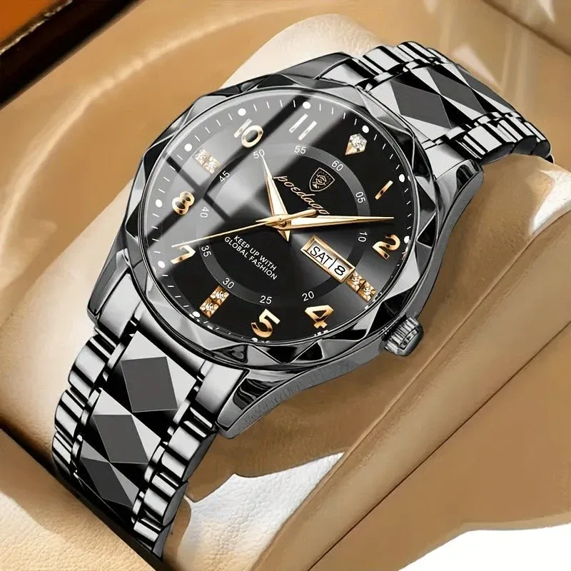 Mens Sports Watch Blue Dial Stainless Steel Two-Tone - Detailed view