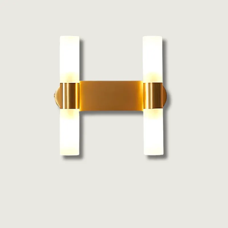 Modern Wall Sconce Dual Cylinder Gold Finish - Product showcase
