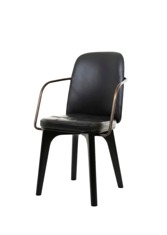 Utility Highback Armchair Oak Onyx Caress 1509 von Stellar Works