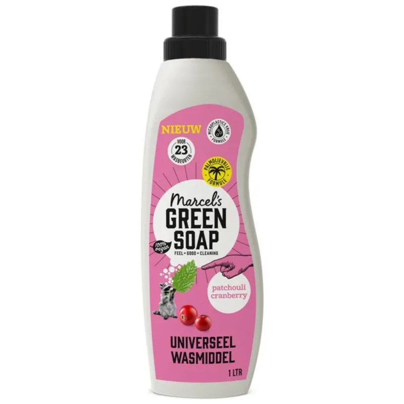 Marcel's Green Soap Wasmiddel Patchouli & Cranberry 23 Wasbeurten 1 liter