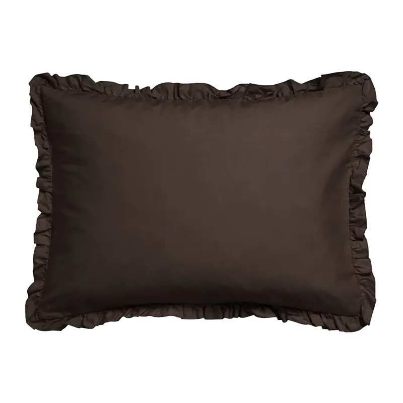 Vandyck Pure 83 kussensloop Dark Truffle (PRSR24183 360) percale ruffle