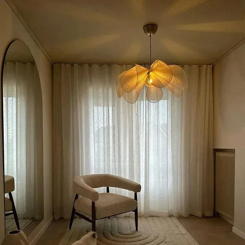 Modern Fabric Pendant Light Petal Shade Design - Product detail 4