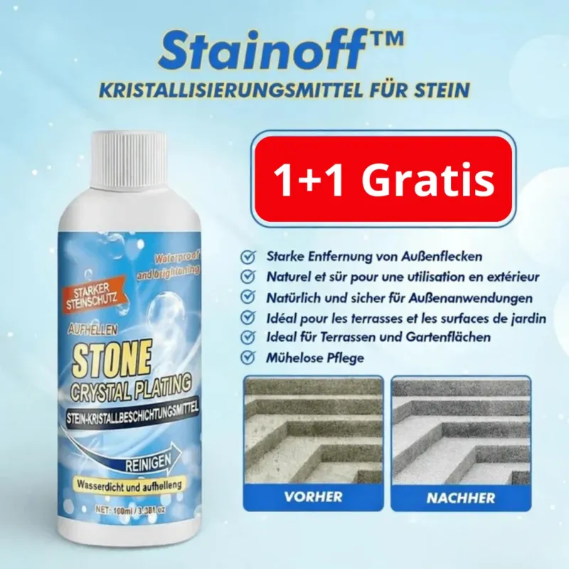 Natürlicher Steinreiniger für Naturstein – Rostentferner & Fleckenentferner (2er-Set)