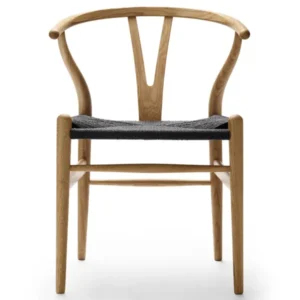 Wishbone Chair CH24, Eiche Oli mit schwarzem Geflecht von Hans J. Wegner