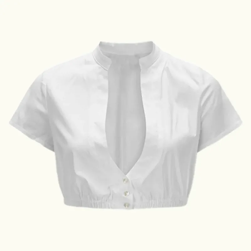Traditional Dirndl Blouse Short Sleeve Cotton Design - Product showcase