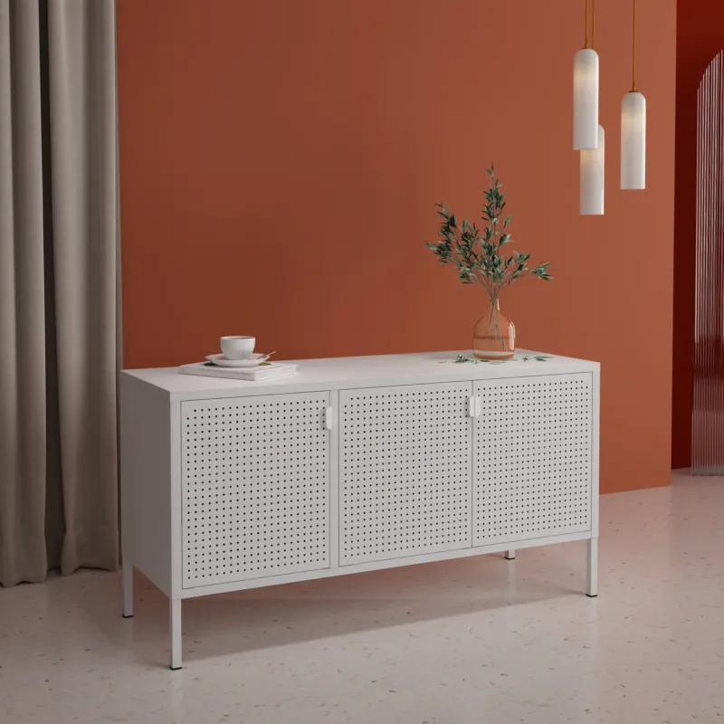 Fernsehschrank Castelli 114 x 40 x 60 cm Stahl [en.casa] - premiumXL