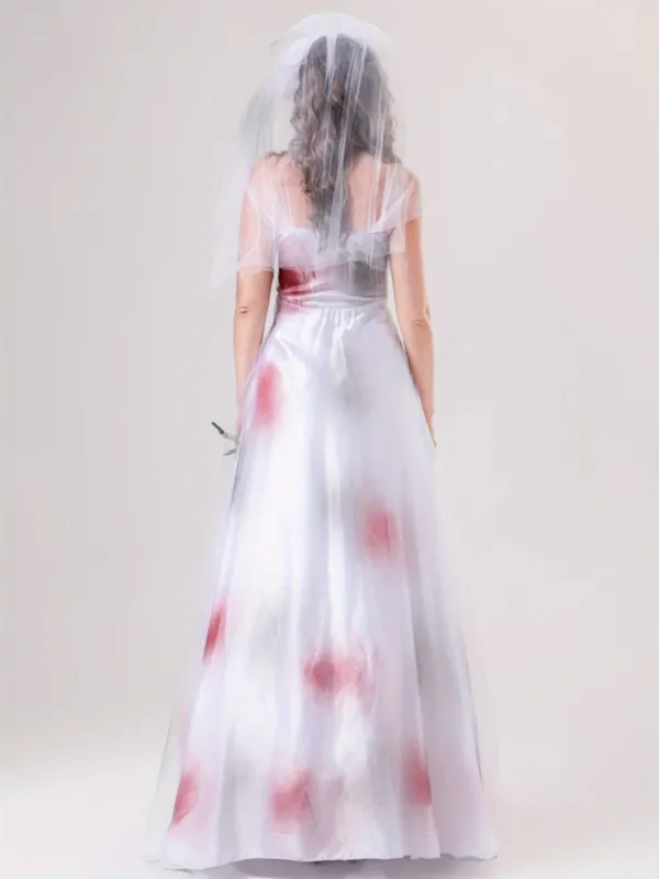 Womens Spooky Corpse Bride Halloween Costume Dress Bloody Maxi Gown - Product example