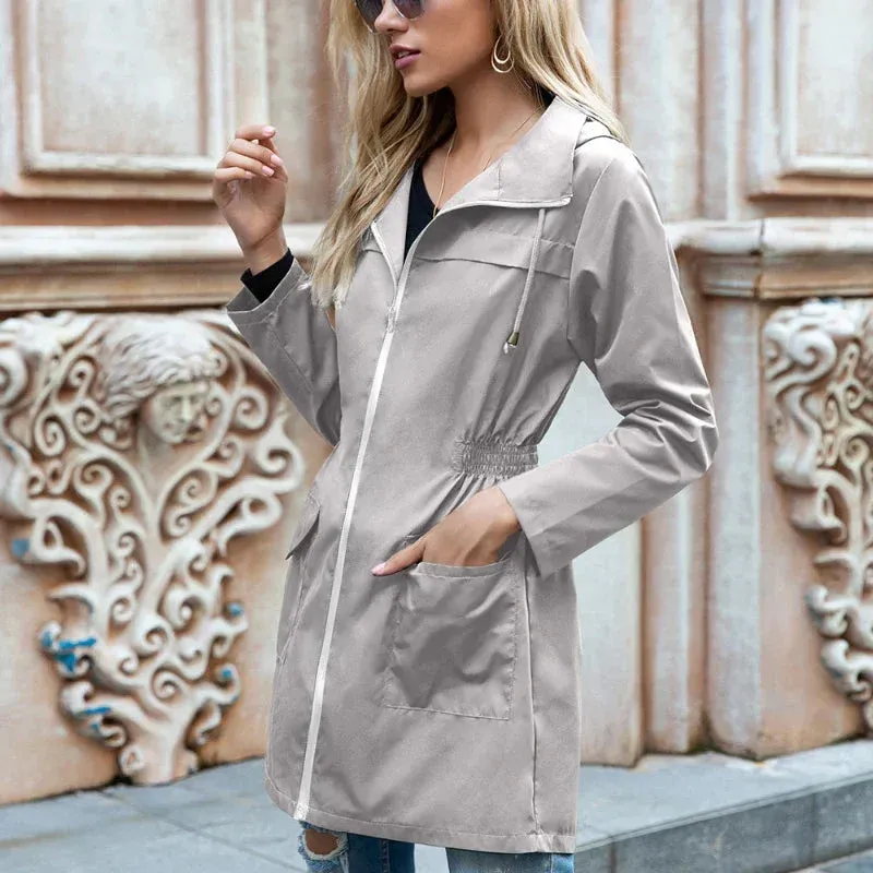 Waterproof Rain Jacket Modern Relaxed Fit Design - Detailed view