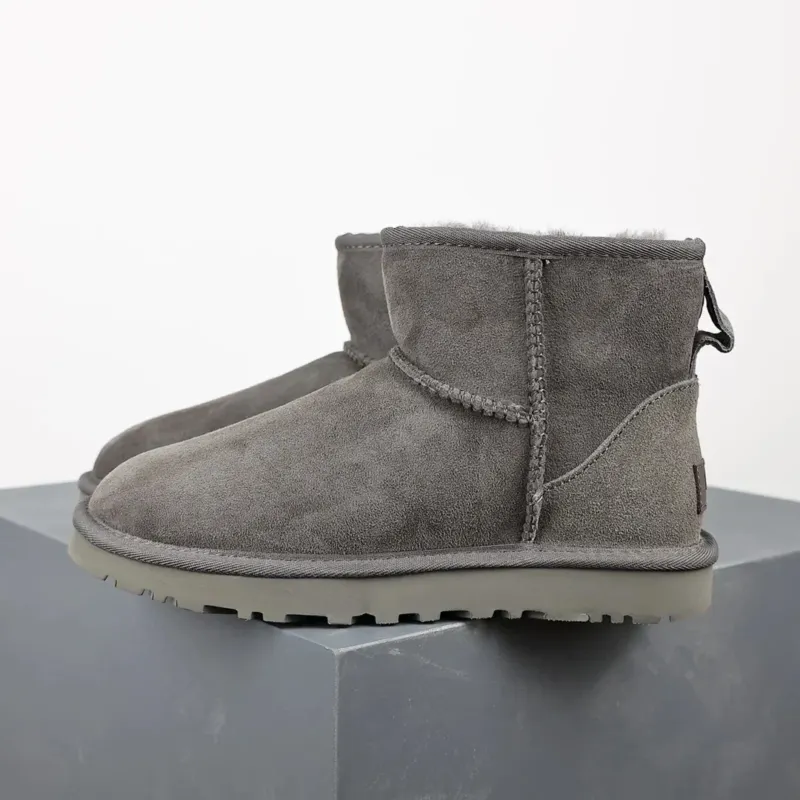 Womens Winter Ankle Boots Sheepskin Suede Mini Platform - Product detail 4