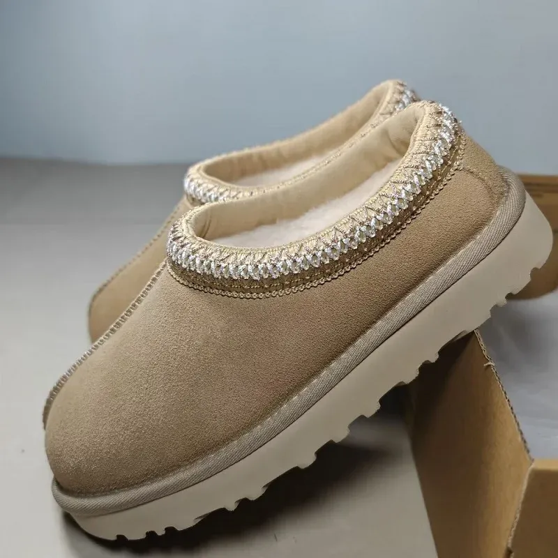 Suede Platform Slippers Pearl Trim Fleece Lined - Product showcase