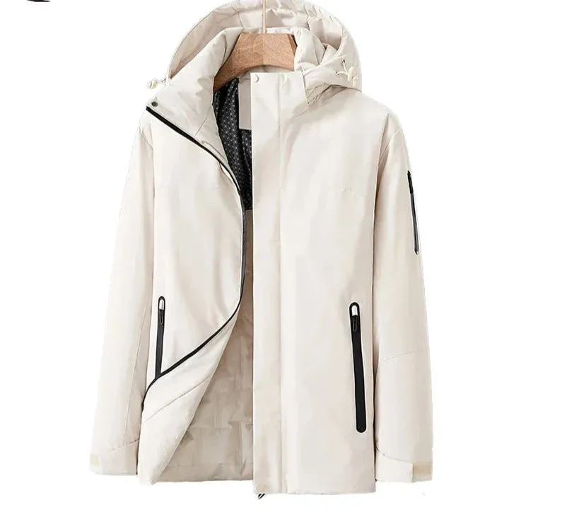 Outdoor Quilted Jacket Water-Resistant Pink Panel Design - Detailed view