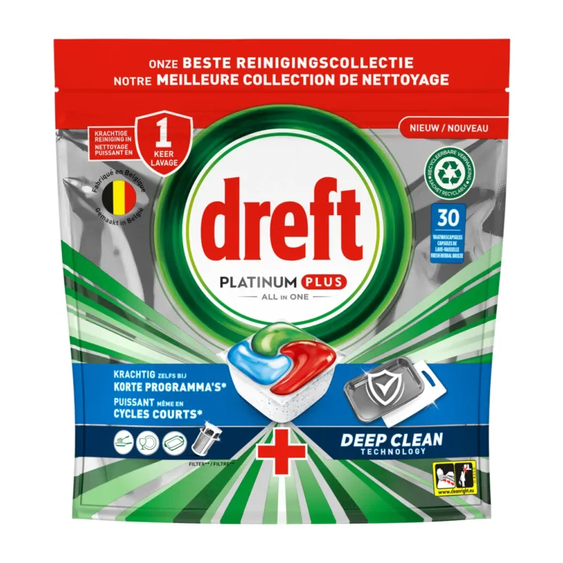 Dreft Platinum plus vaatwas deep clean - 30 stuks
