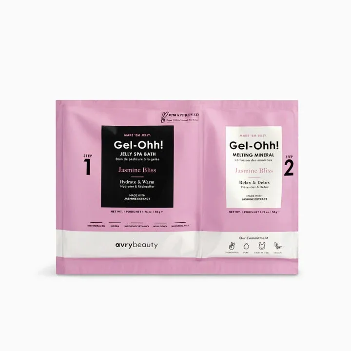 AVRYBEAUTY Gel-Ohh! Jelly Spa Bath - Jasmine Bliss – Verwöhnendes Jelly-Fußbad mit Jasmin-Extrakt – stärkend, verjüngend und stimmungsaufhellend, 100gr.