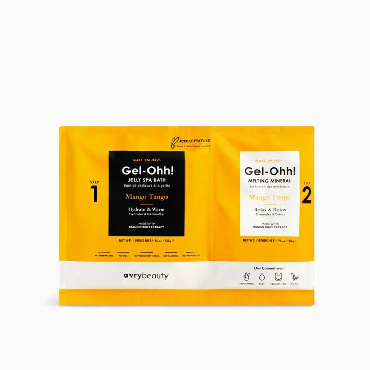 AVRYBEAUTY Gel-Ohh! Jelly Spa Bath - Mango Tango – Fruchtiges Jelly-Fußbad mit Mango-Extrakt – glättend, regenerierend und antioxidativ, 100gr.