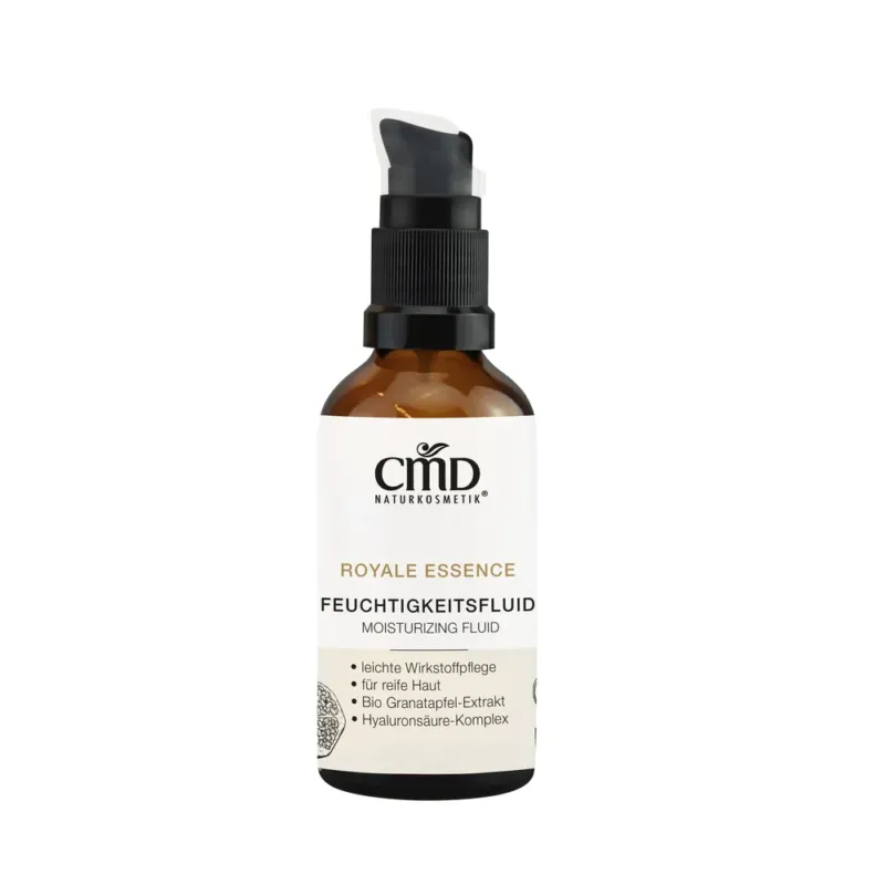 CMD NATURKOSMETIK Royale Essence Feuchtigkeitsfluid – Antioxidantien statten die Haut mit einem Schutzschild gegen vorzeitige Hautalterung aus., 50ml