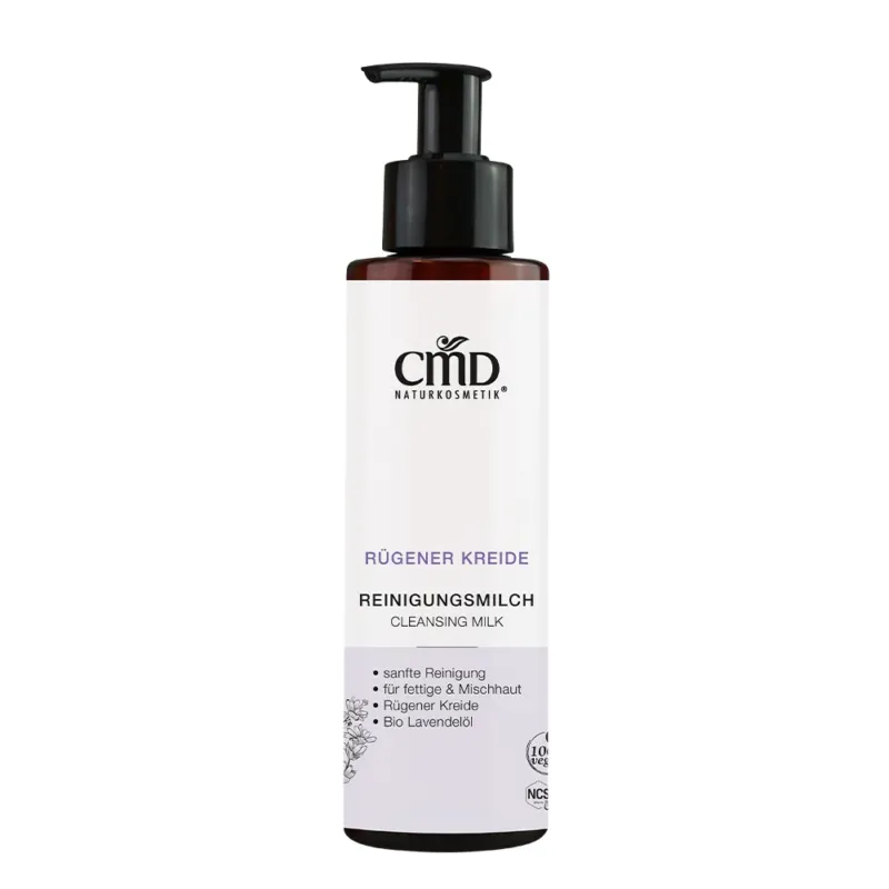 CMD NATURKOSMETIK Rügener Kreide Reinigungsmilch – löst sanft Schmutzpartikel und Make- up Rückstande, ohne die Haut auszutrocknen., 200ml
