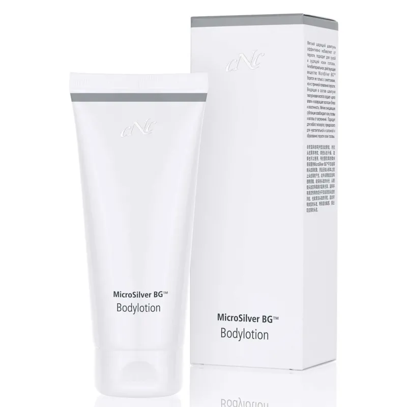 CNC MicroSilver Bodylotion – multifunktionale Körperpflege für alle Hauttypen – feuchtigkeitsspendend, beruhigend und antibakteriell., 200ml