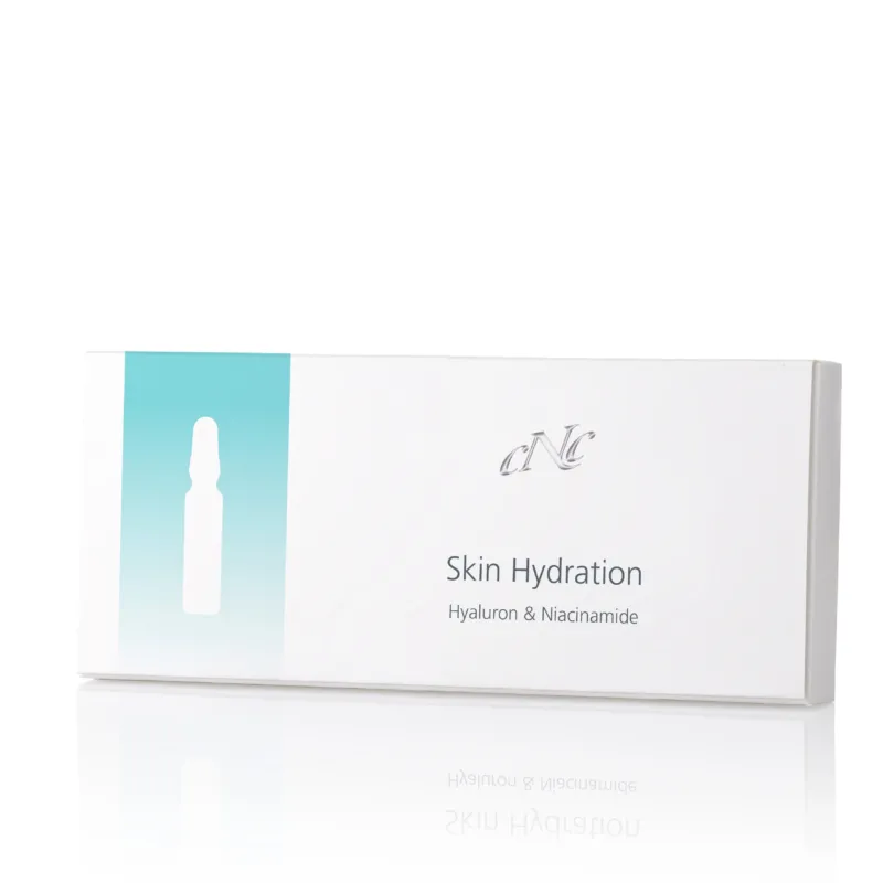 CNC Skin Hydration- Hyaluron & Niacinamide Ampullen – Versorgt die Haut nachhaltig mit wertvoller Feuchtigkeit und hilft, feine Linien und Fältchen sichtbar aufzupolstern., 10x2ml, Packung