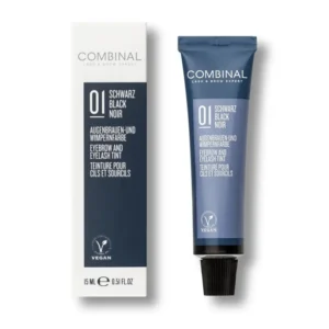 COMBINAL Augenbrauen- und Wimpernfarbe #1 schwarz – durch die cremige Konsistenz optimal verträglich und einfach und sicher aufzutragen., 15ml