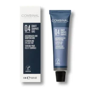 COMBINAL Augenbrauen- und Wimpernfarbe #4 grafit – durch die cremige Konsistenz optimal verträglich und einfach und sicher aufzutragen., 15ml