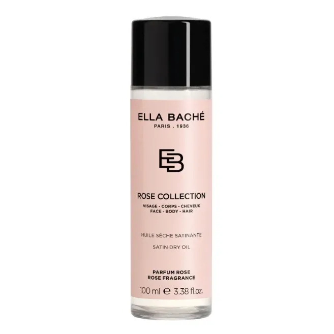 ELLA BACHE ROSE COLLECTION Satin glänzendes Trockenöl mit Rose – für Haut und Haarea, 100ml, Flasche